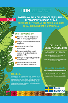 Protección y Cuidado de las Personas Defensoras del Medio Ambiente en Honduras y Guatemala