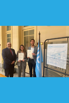 Pasantes de la Oficina Regional del IIDH para América del Sur reciben su certificado de participación